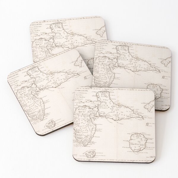 Item preview, Vintage Guadeloupe Island Map (1780) designed and sold by BravuraMedia.