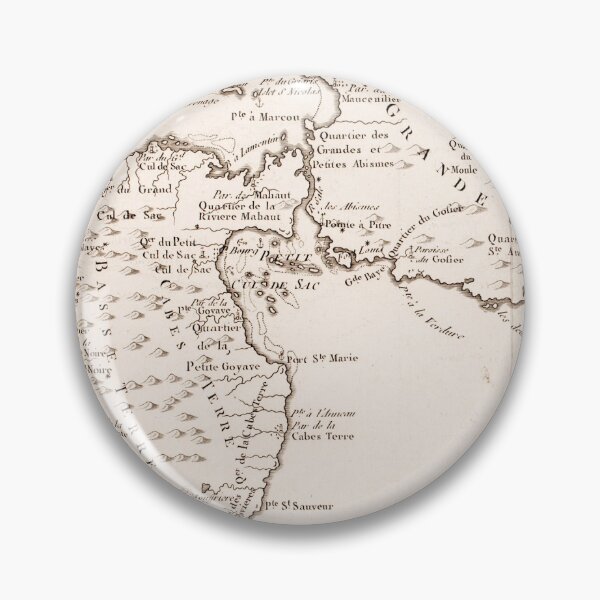Item preview, Vintage Guadeloupe Island Map (1780) designed and sold by BravuraMedia.