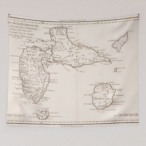 Item preview, Vintage Guadeloupe Island Map (1780) designed and sold by BravuraMedia.