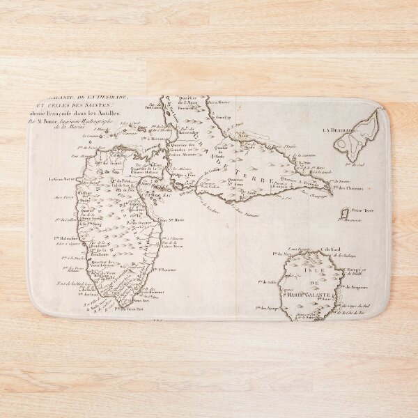 Item preview, Vintage Guadeloupe Island Map (1780) designed and sold by BravuraMedia.