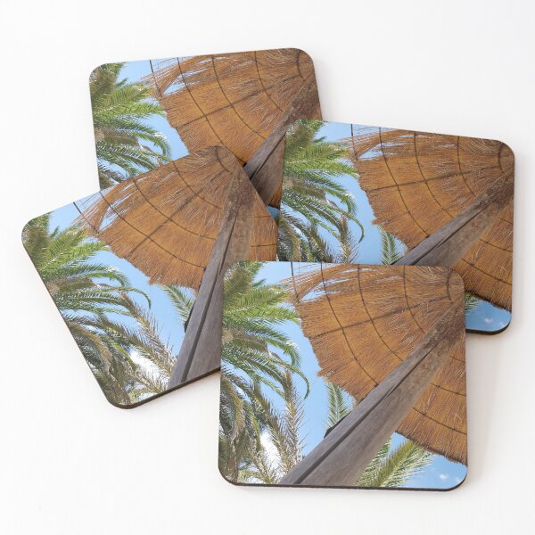 Item preview, Beach umbrella, blue sky and palm trees designed and sold by archmar.