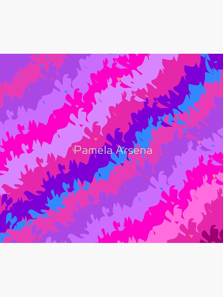 Bright Waves and Stripes Fabric Print by xpressio