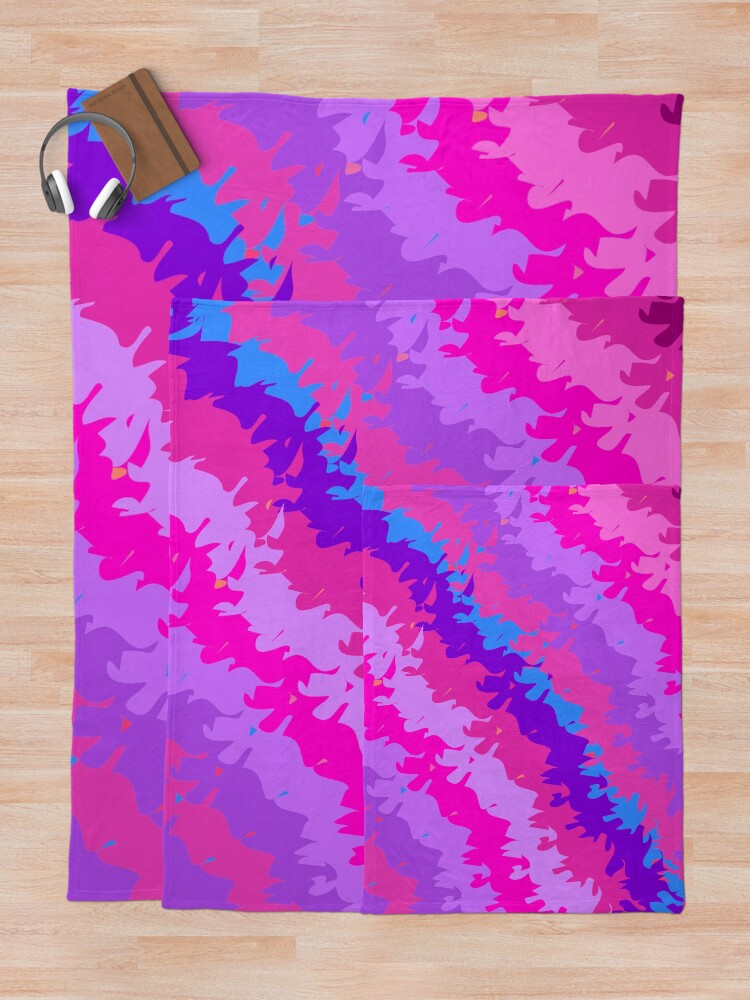 Alternate view of Bright Waves and Stripes Fabric Print Throw Blanket