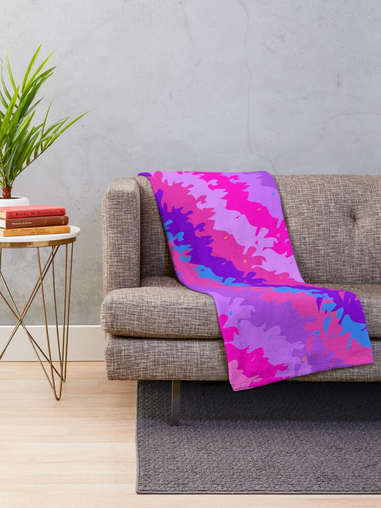 Alternate view of Bright Waves and Stripes Fabric Print Throw Blanket