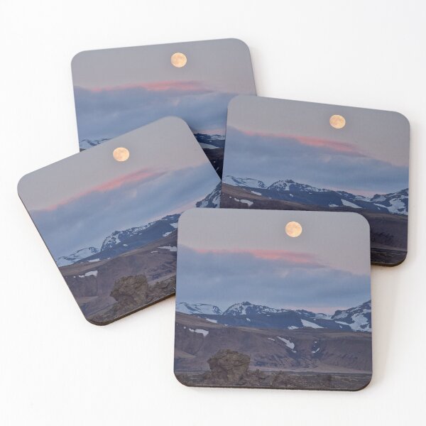 Item preview, The moon peaking up above the mountains designed and sold by elisainiceland.