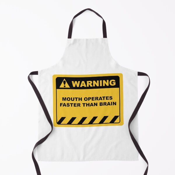 Item preview, Funny Human Warning Label / Sign MOUTH OPERATES FASTER THAN BRAIN Sayings Sarcasm Humor Quotes designed and sold by ColorMeHappy123.
