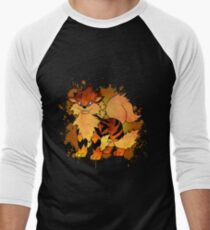 Arcanine - with background Men's Baseball ¾ T-Shirt
