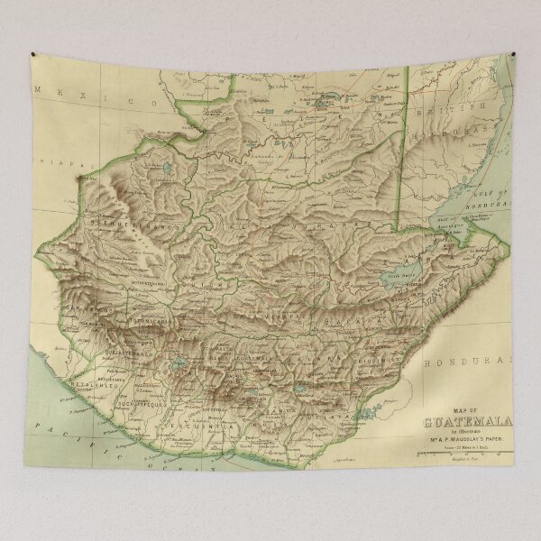 Item preview, Vintage Guatemala Map (1883) designed and sold by BravuraMedia.
