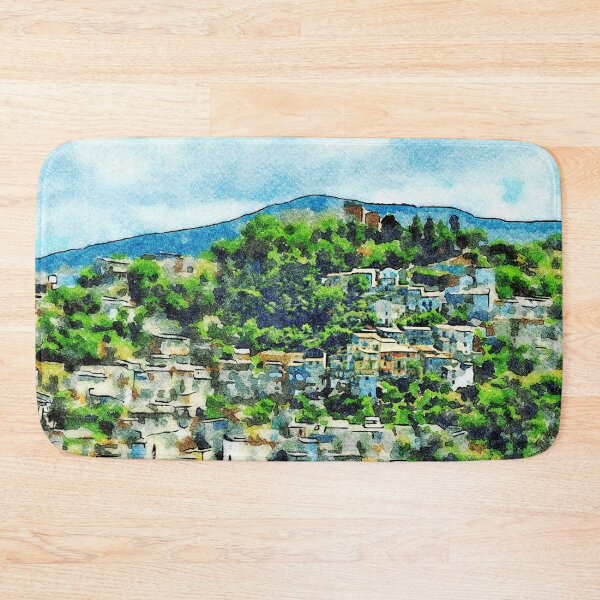 Item preview, Buildings of the village on the hill among the trees designed and sold by Giuseppe Cocco.