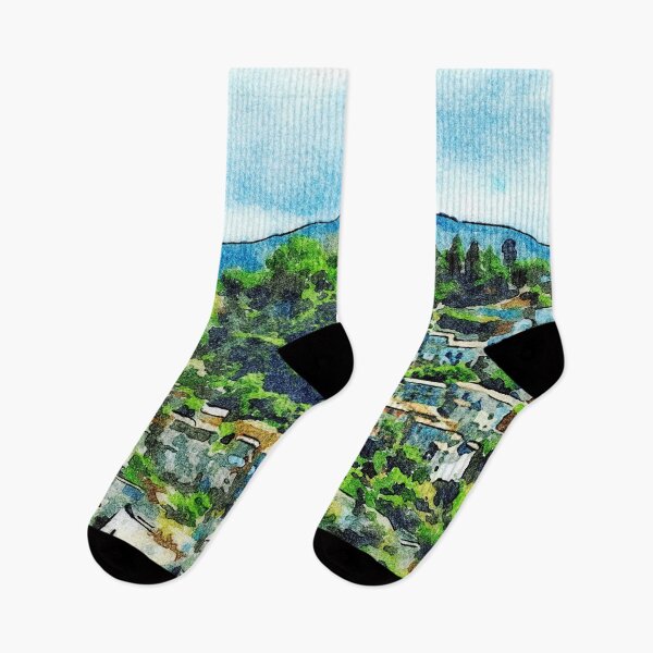 Item preview, Buildings of the village on the hill among the trees designed and sold by Giuseppe Cocco.