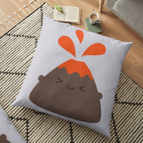 Happy Kawaii Volcano Floor Pillow