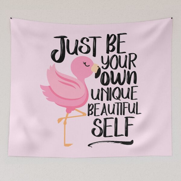 Item preview, Just Be Your Own Unique Beautiful Self, Pink Flamingo designed and sold by WildHoneyDesign.