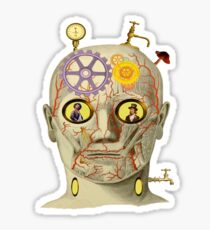 Steampunk Surreal Head Sticker