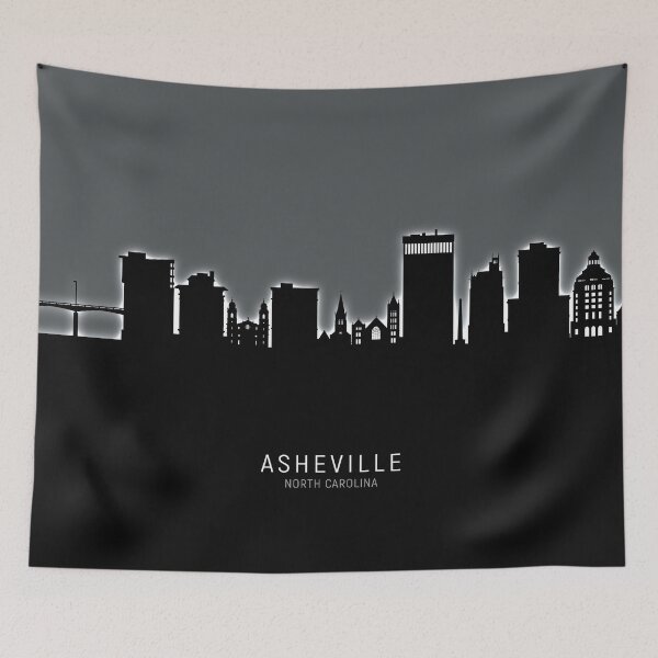 Item preview, Asheville North Carolina Skyline designed and sold by ArtPrints.