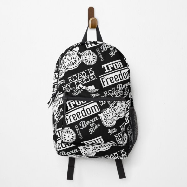 Item preview, True Freedom, Road is my friend Motorbike - white on black designed and sold by XOOXOO.