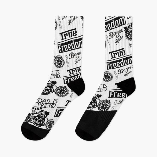 Item preview, True Freedom - Road is my friend Motorbike - black on white designed and sold by XOOXOO.