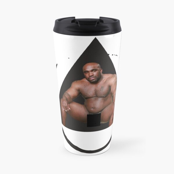 Black Dude Sitting On Bed With His Cock Out Travel Mug