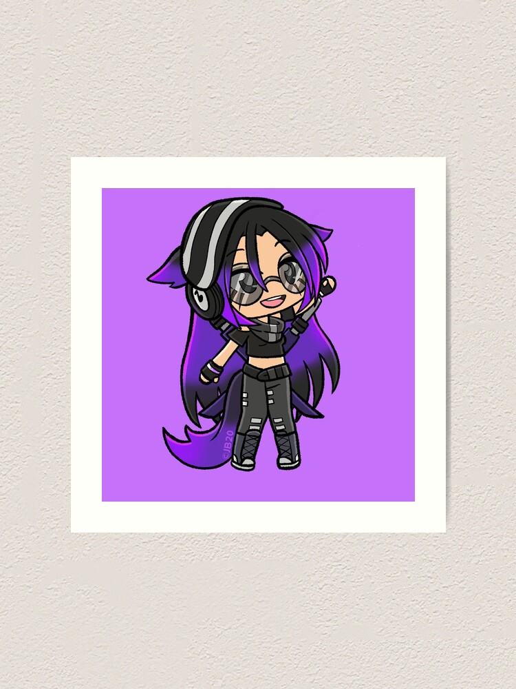 Alpha Purple Gacha Girl Art Print By Pickledjo Redbubble - funnehcake funneh roblox games roblox free avatars