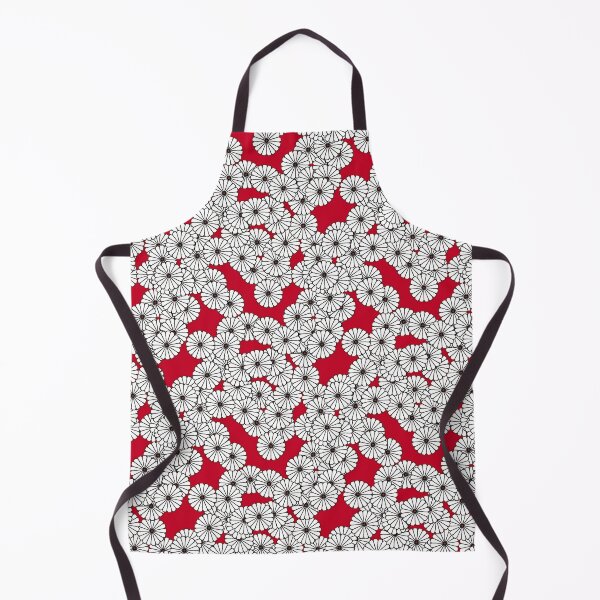 Item preview, Art Deco Flower Pattern, White on Red designed and sold by Marymarice.