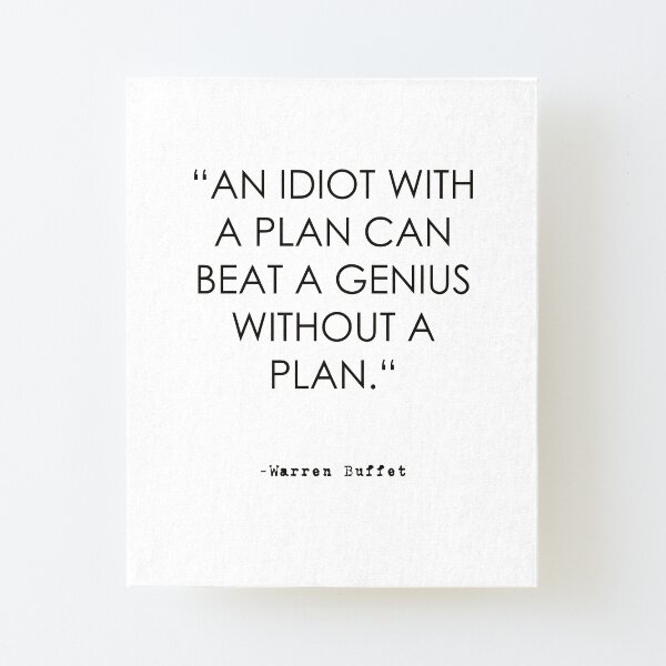 stock market trading quote a Warren Buffett quote Canvas Mounted Print