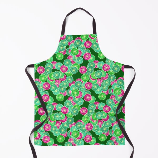Item preview, Art Deco flowers, green and fuchsia designed and sold by Marymarice.
