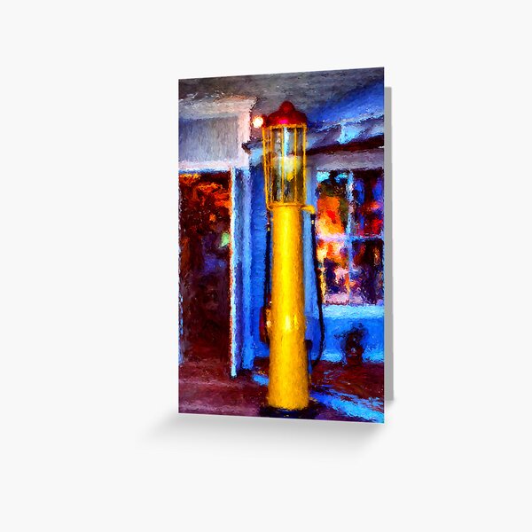 Old Gasoline Pump Greeting Card