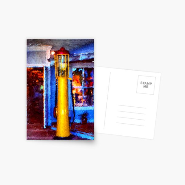 Old Gasoline Pump Postcard