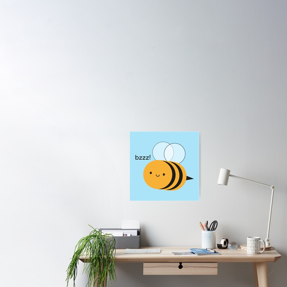 Kawaii Buzzy Bumble Bee Beach Towel by Marceline Smith