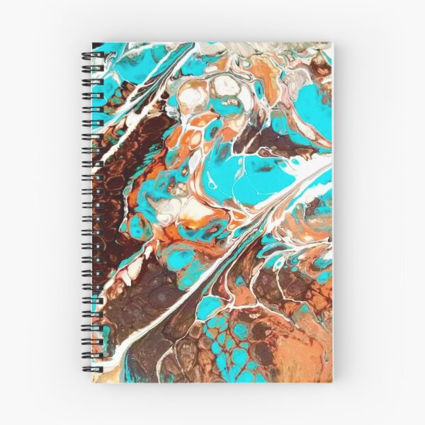 Item preview, Earth and Sea ; Rocks of Sardonia / acrylic pour turquoise umber sienna designed and sold by CandiceLCollins.