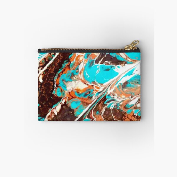 Item preview, Earth and Sea ; Rocks of Sardonia / acrylic pour turquoise umber sienna designed and sold by CandiceLCollins.