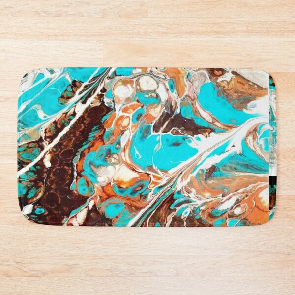 Item preview, Earth and Sea ; Rocks of Sardonia / acrylic pour turquoise umber sienna designed and sold by CandiceLCollins.