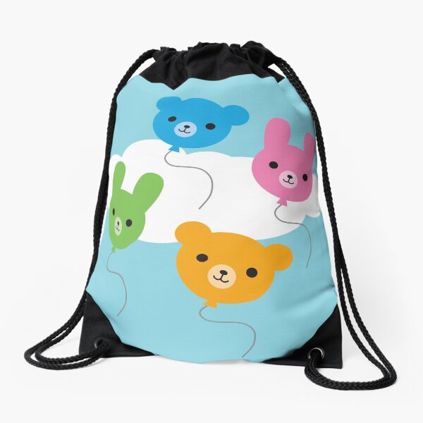 Kawaii Animal Balloons Drawstring Bag