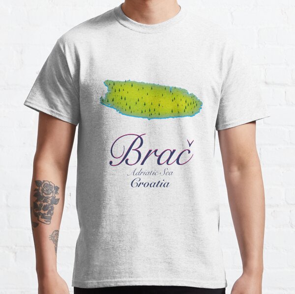 Brač Adriatic Sea, Croatia island map Classic T-Shirt
