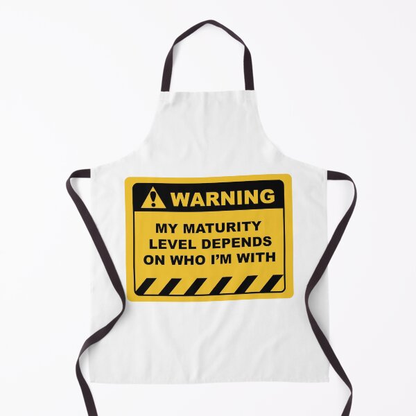 Item preview, Human Warning Sign MY MATURITY LEVEL DEPENDS ON WHO I'M WITH Sayings Sarcasm Humor Quotes designed and sold by ColorMeHappy123.