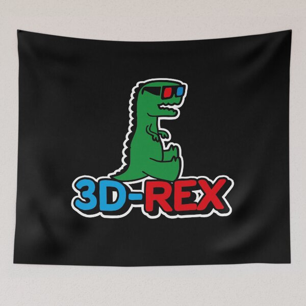 Item preview, 3D-Rex vintage funny T-Rex cartoon 3D glasses meme Vintage 3D-Rex cartoon funny T-Rex meme 3D glasses designed and sold by LaundryFactory.