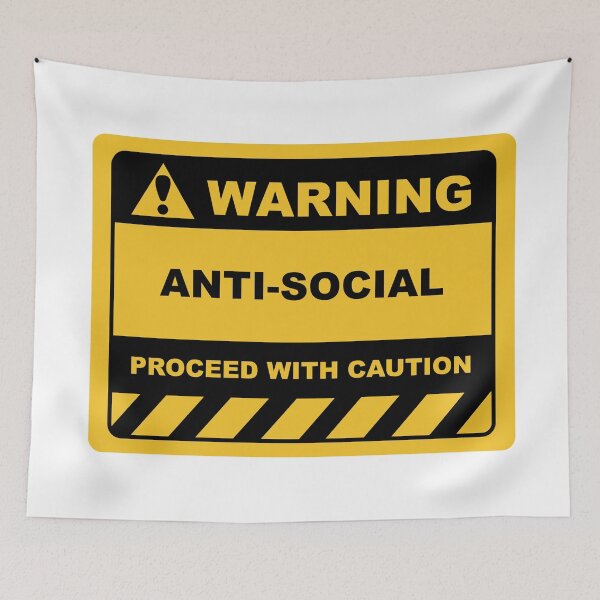 Item preview, Human Warning Sign ANTI-SOCIAL PROCEED WITH CAUTION Sayings Sarcasm Humor Quotes designed and sold by ColorMeHappy123.