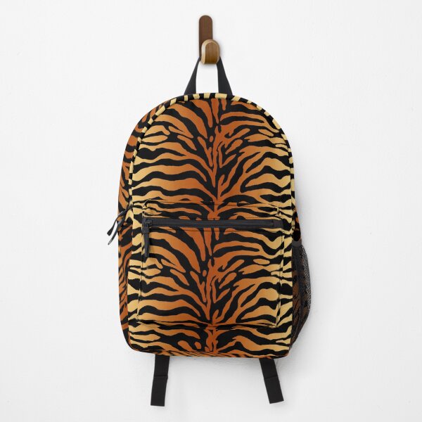 Vista previa del artículo con la obra «Estampado animal de rayas de tigre en ámbar profundo, negro y tostado», diseñado y vendido por Marymarice.