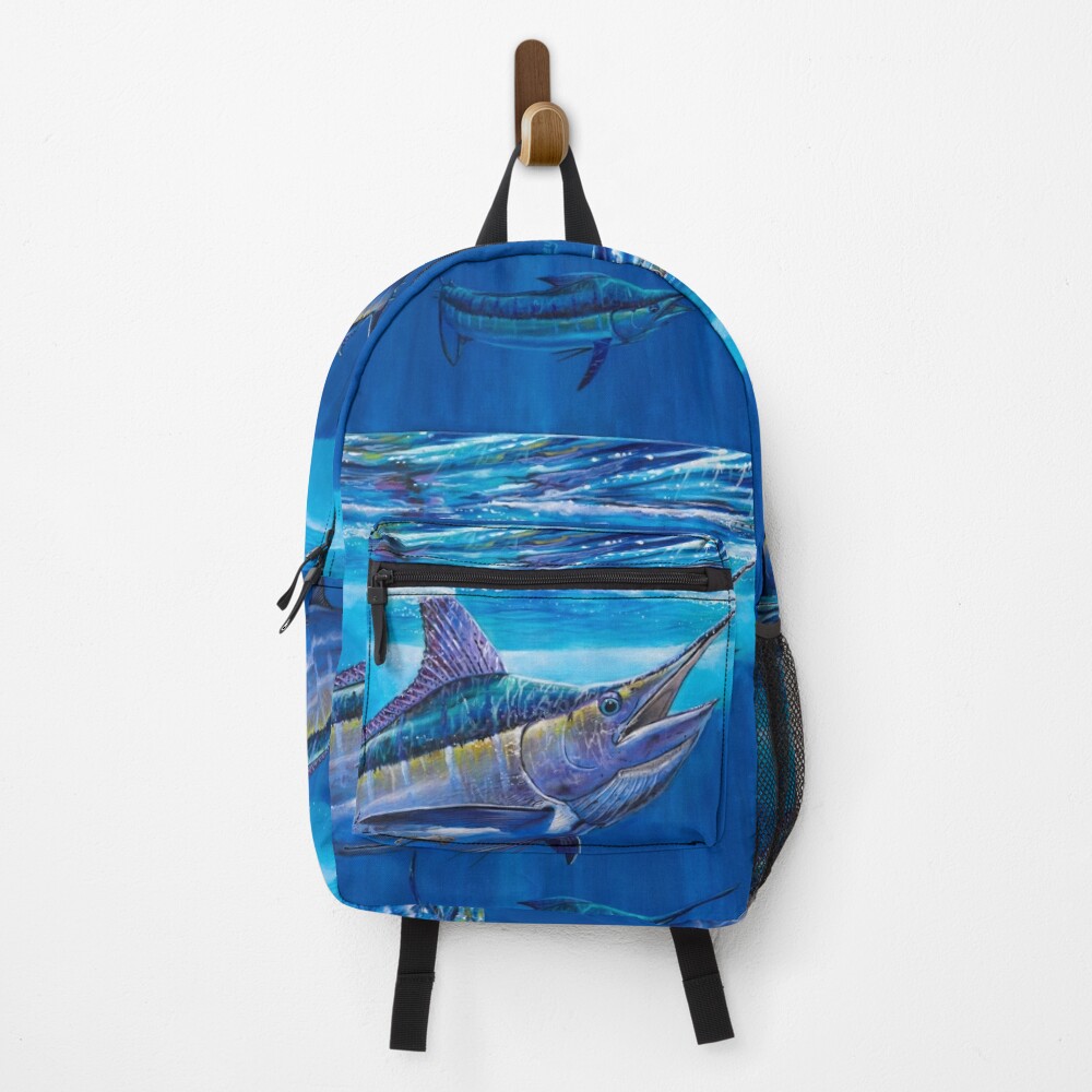 Blue Marlin Bite Backpack for Sale by Carey Chen