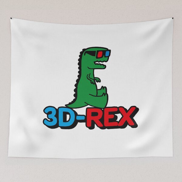 Item preview, 3D-Rex vintage funny T-Rex cartoon 3D glasses meme designed and sold by LaundryFactory.