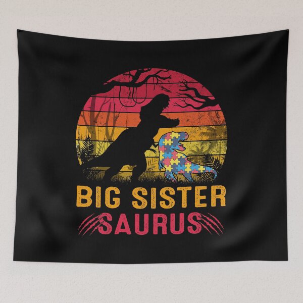 Item preview, Big Sister Saurus Rex Autism Awareness Funny Dinosaur Gift designed and sold by mynotn.