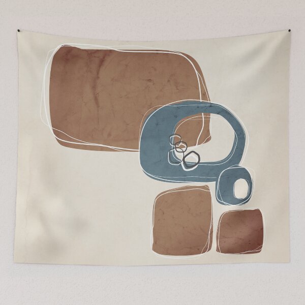 Item preview, Retro Abstract Design in Teal and Cinnamon designed and sold by simplydesignart.