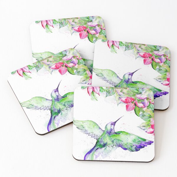 Item preview, Acuarela Colibri colorido pájaro con flores | Diseño de verano designed and sold by DinaKD.