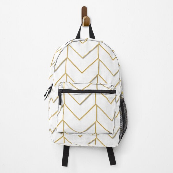 SPICY MUSTARD CHEVRON AND WHITE OUTLINEDE CHEVRON ZIG ZAG BY OZCUSHIONSTOO Backpack