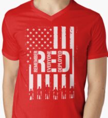 R.E.D. (Remember Everyone Deployed) Men's V-Neck T-Shirt