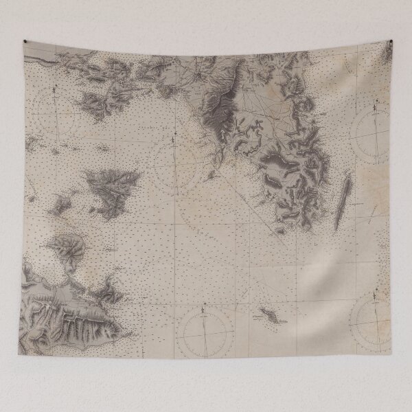 Item preview, Vintage Saronic and Petalioi Gulf Map (1892) designed and sold by BravuraMedia.