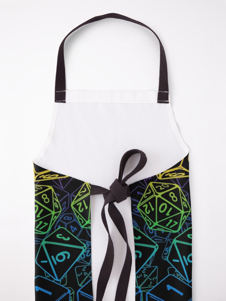 Alternate view of Dice Pattern D20 Rainbow Apron