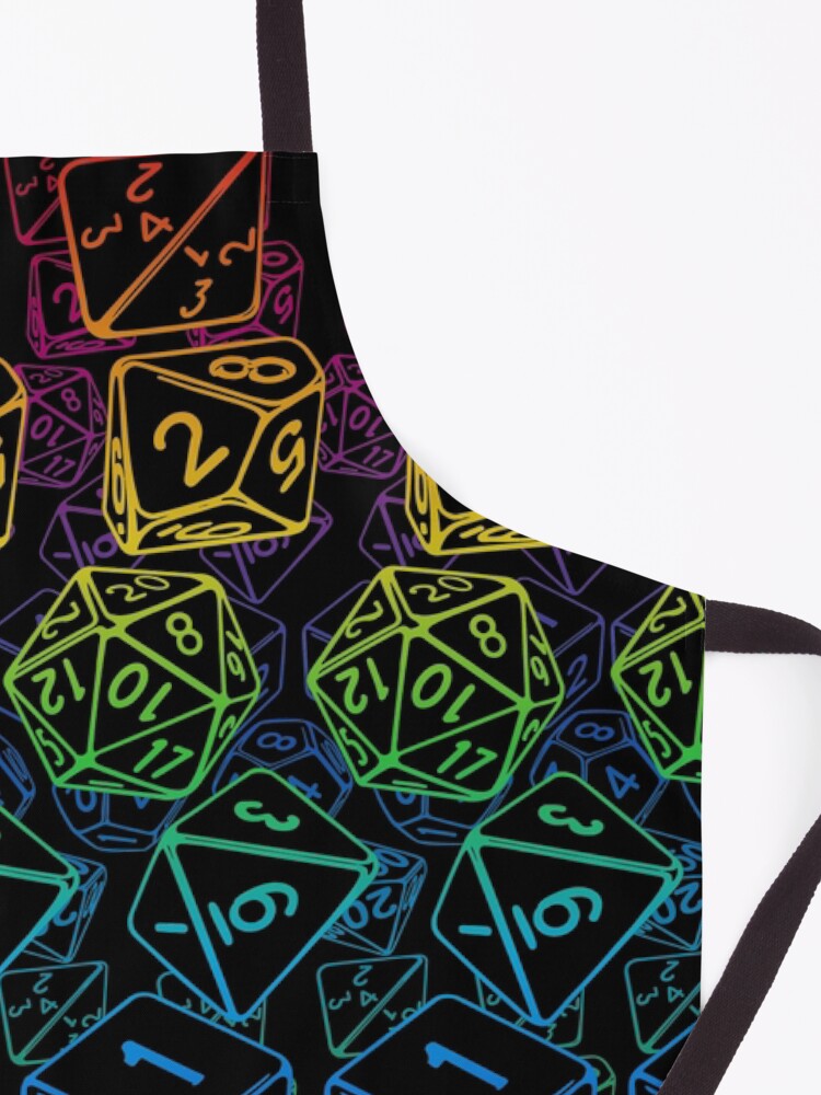 Alternate view of Dice Pattern D20 Rainbow Apron