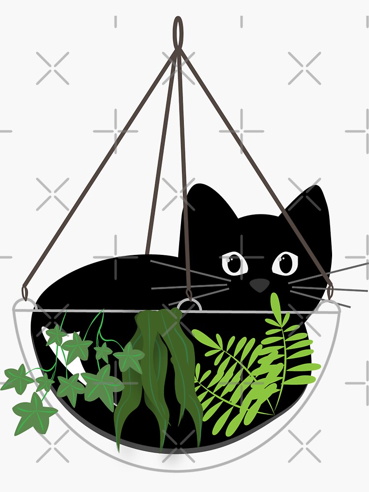 Black Cat Hanging Planter by cassietown1997