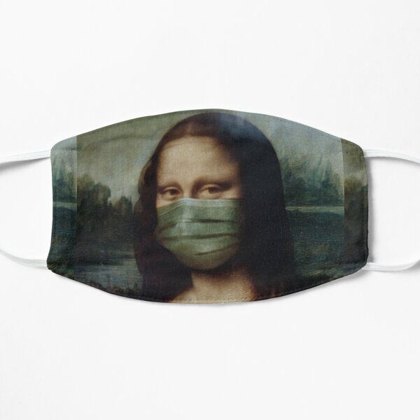 Mona Lisa funny Art Pandemic Style Graphic Design. Flat Mask