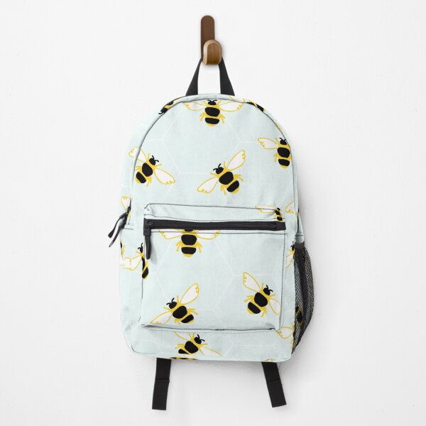 Item preview, Cute Bees Print on Blue Background designed and sold by kapotka.